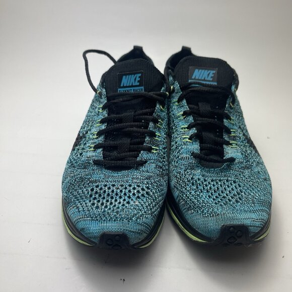Nike Flyknit Racer Men’s Size 4.5 Blue Lagoon Knit Athletic Shoes - Picture 2 of 10